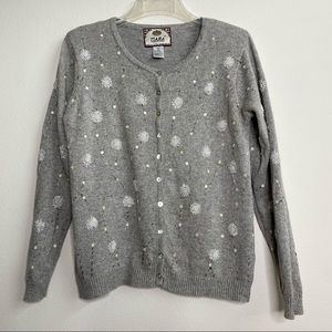 Vintage Tiara Embroidered Pearl Embellished Cardigan